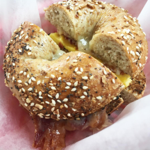 Traditional on a Whole Wheat Everything Bagel